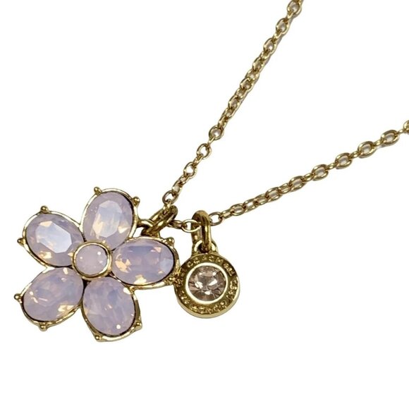 Auth COACH - Gold Light Pink Hardware Rhinestones Necklace - Picture 1 of 4